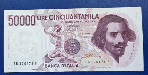50000 lire bernini tipo - lire,