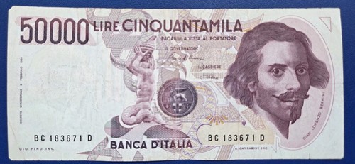 50000 lire bernini tipo - lire,